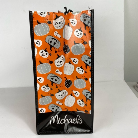 Halloween Pumpkins Michaels tote bag 16” tall NWOT Reusable - Picture 3 of 4